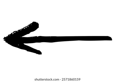 Illustration of hand-drawn arrow with brush touch