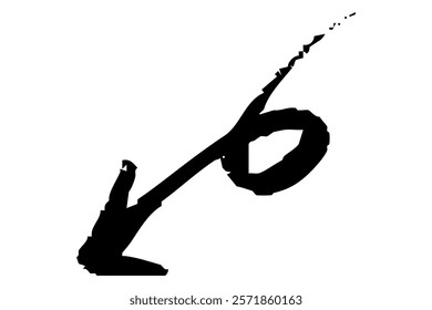 Illustration of hand-drawn arrow with brush touch