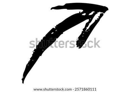 Illustration of hand-drawn arrow with brush touch