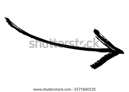 Illustration of hand-drawn arrow with brush touch