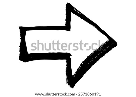 Illustration of hand-drawn arrow with brush touch