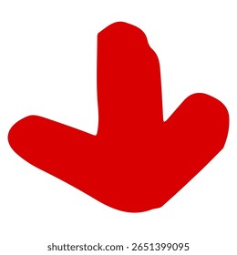 Ilustración de una flecha dibujada a mano. Vector rojo que se puede utilizar como un puntero direccional.