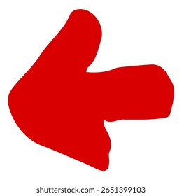 Illustration of a hand-drawn arrow. Red vector that can be used as a directional pointer.