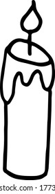 
illustration hand-drawn doodle candle halloween black and white hand-drawn