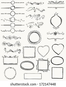 Illustration of Hand-Drawn Doodles and Design Elements.