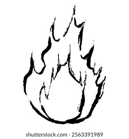 Illustration of hand-drawn flames with a touch of brush