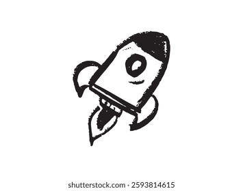 Illustration of an Handdrawn Rocket Transportation