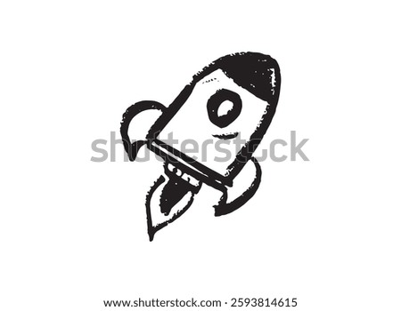 Illustration of an Handdrawn Rocket Transportation