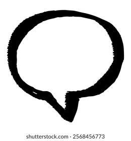 Illustration of a hand-drawn speech balloon with a touch of brush