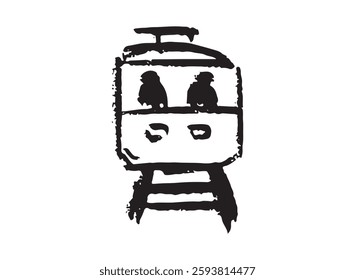 Illustration of an Handdrawn Train Transportation