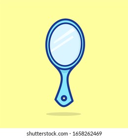 Illustration of a handle mirror that can be carried where-Flat design style 