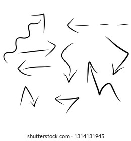Illustration of Handmade arrows. Set of arrows. Vector arrows