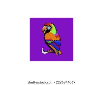 illustration of a handmade background parrot