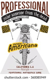 illustration handmade drawing professional motorcycle poster for t-shirt