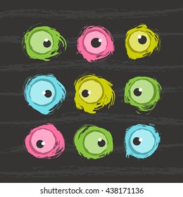 Illustration with handmade paint abstract splash and strokes background.