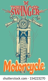 illustration handmade vector design-illustration skethc motorcycle with vintage background