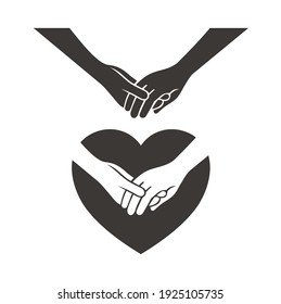 illustration of hands cherish, vector art.