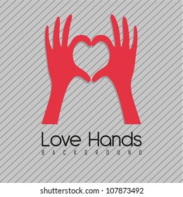 illustration of hands forming a heart, vector illustration