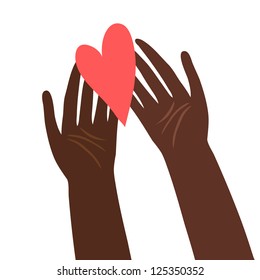 Illustration of hands with heart