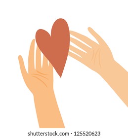 Illustration of hands with heart