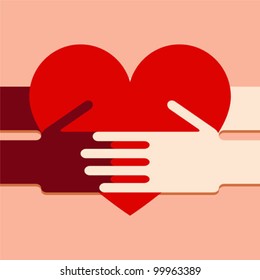 Illustration of hands with heart