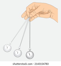 Illustration of hands holding a clock