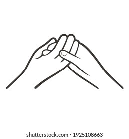 ilustración de las manos sosteniéndose mutuamente.