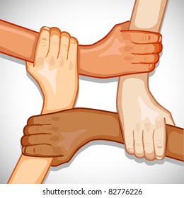 illustration of hands holding each other showing unity