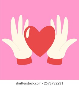  Illustration of Hands Holding Heart Symbol