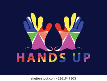 illustration hands up image template design