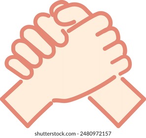 It is an illustration of hands (line drawings) that are tightly combined.  Strokes is not expanded, so it can be edited.