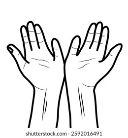 illustration of hands praying or asking God