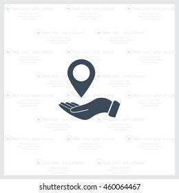 Illustration of with hands protecting or giving a map mark