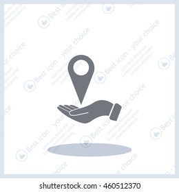 Illustration of with hands protecting or giving a map mark