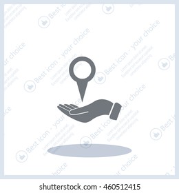 Illustration of with hands protecting or giving a map mark