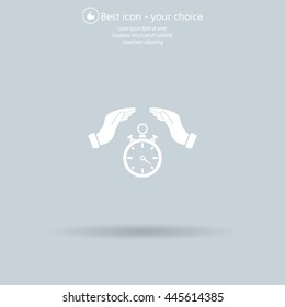 Illustration of hands protecting or giving a timer