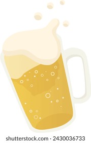 Illustration of hands toasting with beer mugs