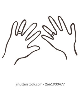 Ilustração de Mãos. Gráfico vetorial no plano de fundo branco