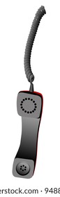 Illustration of a handset with a cable on a white background