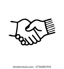 Illustration of handshake between two people in business