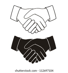 Illustration of handshake isolated on white background, vector illustration