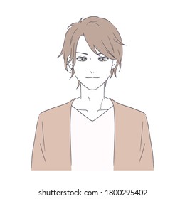 It is an illustration of a handsome man. Vector image.