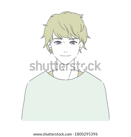 It is an illustration of a handsome man. Vector image.