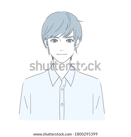 It is an illustration of a handsome man. Vector image.