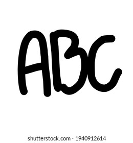 Ilustración de alfabetos de escritura a mano ABC