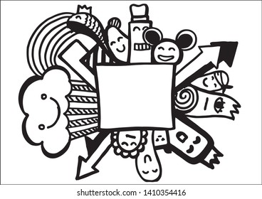 Illustration, handwritten drawings about dessert, Candy candies on Christmas Day.