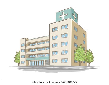 病院 イラスト 手書き のイラスト素材 画像 ベクター画像 Shutterstock
