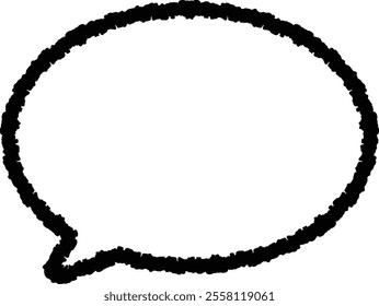 Illustration of handwritten style round speech bubble