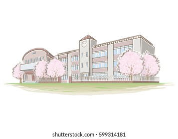 Illustration of handwritten style school