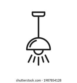 illustration of hang lamp icon in outline style